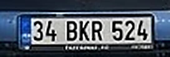 Büyütülmüş plaka: 34 BKR 524